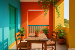 DIY Balcony Painting With Vibrant Colour Combinations - Indi...