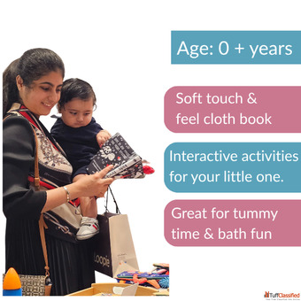 Animal Fun Cloth Book for Babies - Educational Safe Fabric Book for Kids D'bebé