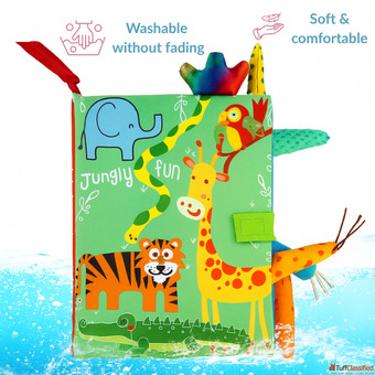 Animal Fun Cloth Book for Babies - Educational Safe Fabric Book for Kids D'bebé
