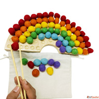 Montessori Wooden Rainbow Sorting Board Color Sorting Toys f...