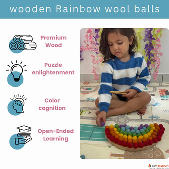 Montessori Wooden Rainbow Sorting Board Color Sorting Toys for Kids