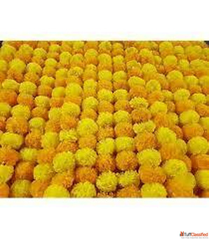 Artificial Marigold Flower Garland Yellow Decorative String for Wedding Festival Party