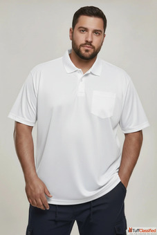 Smart Tech Pocket Polo Plus Size Effortless Style Utility Perfect Fit