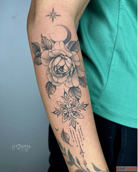 Peony Bloom Tattoo Realistic Tattoo Artist Professional Tattoo Artist Thiruvanmiyur - Irezumi Tattoo