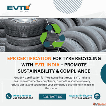 EPR Certification for Tyre Recycling by EVTL India Experts