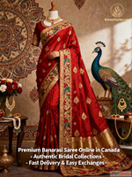 Premium Banarasi Saree Canada Pure Silk Banarasi Bridal Bana...