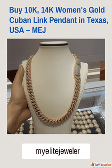 Buy 10K 14K Women's Gold Cuban Link Pendant in Texas USA - MEJ