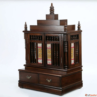 Designer Teak Wood Temple for Home - Buy Online