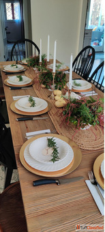 Modern Minimalist Christmas Dining with Evergreen Touches