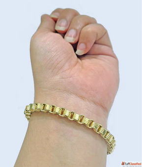 Buy 10k 14k Gold Bracelets in Texas USA Gold Miami Cuban Diamond Bracelet - goldbarjeweler