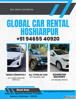Global Car Rental Hoshiarpur self drive car service - 94655 40920