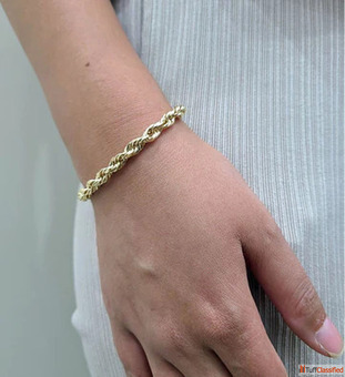 Buy 10k 14k Gold Bracelets in Texas USA Gold Miami Cuban Diamond Bracelet - goldbarjeweler