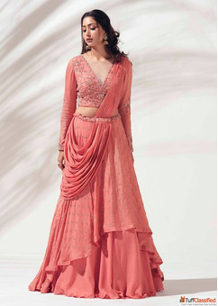 Stunning Peach Lehengas with Unbeatable Discounts