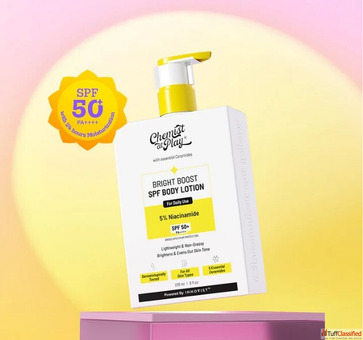 Bright Boost SPF 50 Body Lotion for Tan Removal Chemist At Play - Innovist