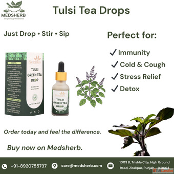 Tulsi Tea Drops Herboroot Available on Medsherb India - Delhi Punjab