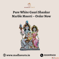 Pure White Gauri Shankar Marble Moorti - Order Now
