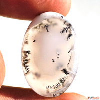 Natural Dendrite Opal Cabochon - Handmade Jewelry Supply Gem...