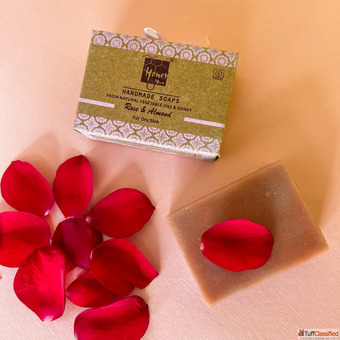 Rose Almond Handmade Soap - Gentle Natural Cleanser Honey Hut