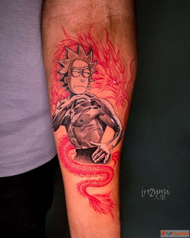Swirling Red Dragon Style Top Tattoo Artist in India - Irezumi Tattoo Studio