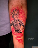 Swirling Red Dragon Style Top Tattoo Artist in India - Irezu...