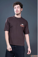 Brown Oversize T-Shirt Stylish Relaxed Versatile Everyday We...