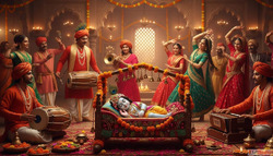 Janmashtami ki Pavitra Gatha - शरकषण क जनम aur कषण जनम क कथ ...