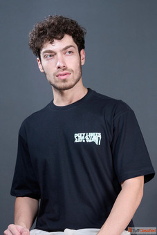 Black Defy Oversize Bold Black Printed Design Ultimate Street Comfort