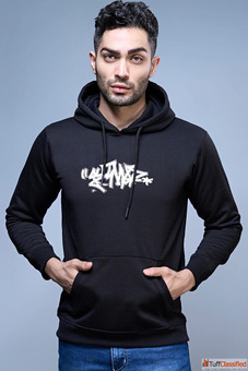 Drip Printed Black Hoodie Stylish Durable Perfect for Casual Wear