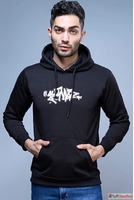 Drip Printed Black Hoodie Stylish Durable Perfect for Casual...