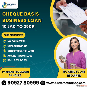 Fast Cheque-Based Business Loans - Bluverse Finance 10L-25CR