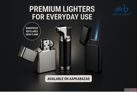Sleek Metal Lighters - Durable Modern Collection at AapkaBazar