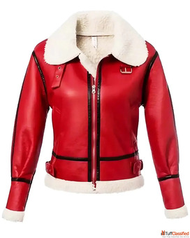 Ladies black leather jacket