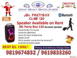 Speaker on Rent for Christmas Party - JBL PartyBox 120