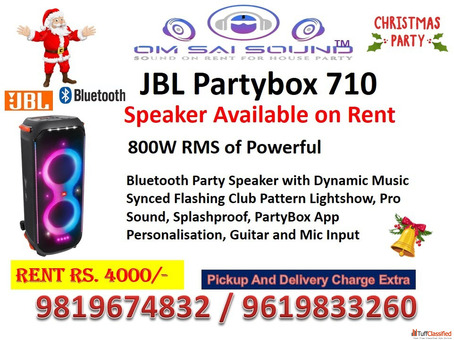 Speaker on Rent for Christmas Party - JBL PartyBox 710 800W