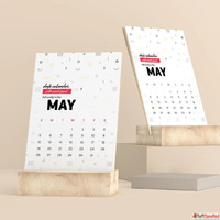 Desk Calendar With Wooden Stand