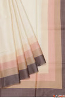 Buy Cream Colour Plain Saree Online Mavuri's