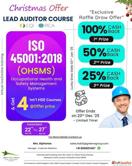 ISO 450012018 OHSMS Course in Kochi Green World Group