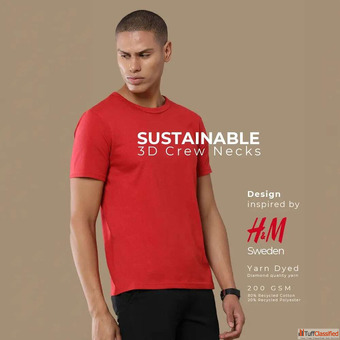 Sustainable 3D Crew Neck T-shirts