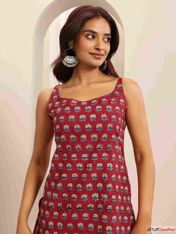 Libas Stylish Red Kurti Design for Festive Daily Wear