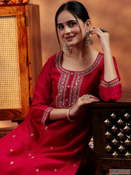 Libas Stylish Red Kurti Design for Festive Daily Wear