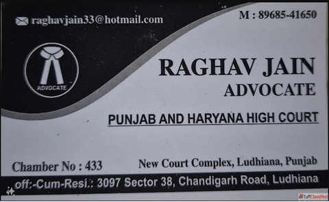 Best Advocate in Ludhiana - Advocate Raghav Jain Top Lawyer Best Criminal Lawyer in Ludhiana