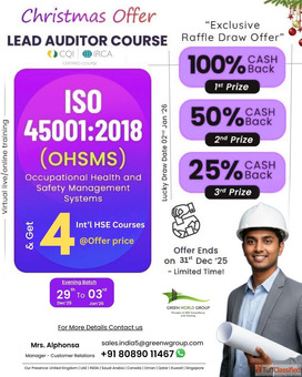 ISO 450012018 Lead Auditor Course in Kochi