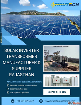 Solar Inverter Transformer Manufacturer Supplier Rajasthan