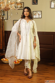 Buy Chanderi Anarkali Suit Online Party Wear Anarkali Suit