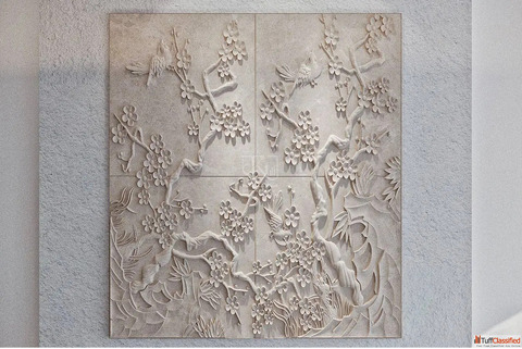 Elegant Bird Motif Decorative Stone Panels - Stone Art By SKL