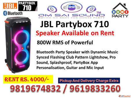 Speaker on Rent for DJ Karaoke Nights - JBL PartyBox 710