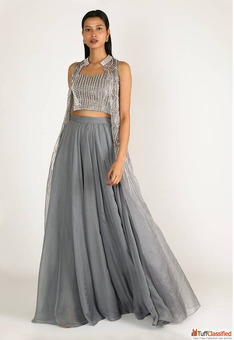 Grey Lehenga 65 OFF - Shop Now