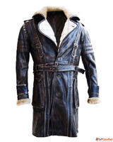 Men's Deep Black Leather Jacket - Classic Stylish