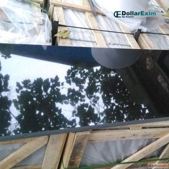 Premium Polished Absolute Black Granite Slab for Flooring CountertopsDollarExim