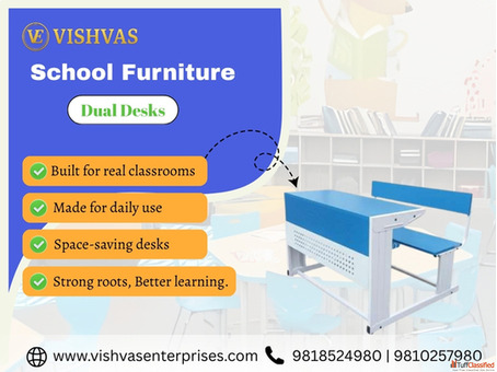 Durable School Furniture Dual Desks by Vishvas Enterprises